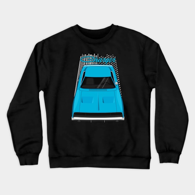 Dodge Charger 1968 - Blue Crewneck Sweatshirt by V8social